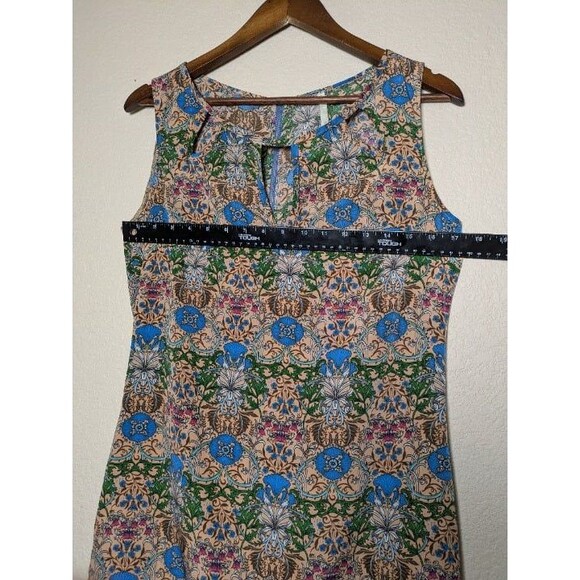 Floral Art Nouveau Sleeveless Mini Dress Size Medium Retro Indie Spring Festival - Picture 3 of 10